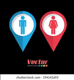 Human icon design over black background,vector illustration
