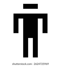 human icon figure made from square, man icon sign