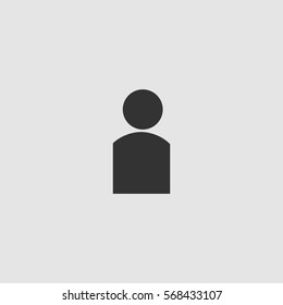 Human icon flat. Black pictogram on grey background. Vector illustration symbol