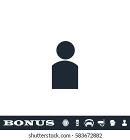 Human icon flat. Black pictogram on white background. Vector illustration symbol and bonus button