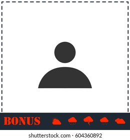 Human icon flat. Simple vector symbol and bonus icon