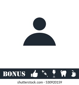 Human icon flat. Vector illustration symbol and bonus pictogram