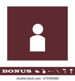 Human icon flat. White pictogram on brown background. Vector illustration symbol and bonus icons