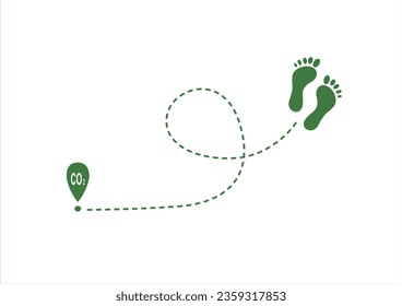 Human icon footprints carbon  footprints