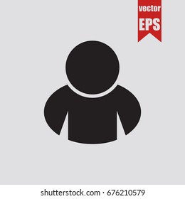 Human icon isolated on grey background.Vector illustration.