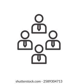 human icon isolated stroke in black color