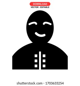 Icono humano o logotipo símbolo de signo aislado Ilustración vectorial - Iconos vectoriales de estilo negro de alta calidad
