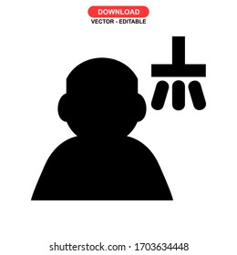 Icono humano o logotipo símbolo de signo aislado Ilustración vectorial - Iconos vectoriales de estilo negro de alta calidad

