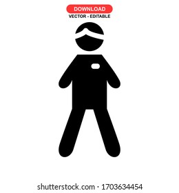 Icono humano o logotipo símbolo de signo aislado Ilustración vectorial - Iconos vectoriales de estilo negro de alta calidad
