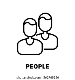 Human icon or logo in modern line style. High quality black outline pictogram for web site design and mobile apps. Vector illustration on a white background.