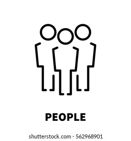 Human icon or logo in modern line style. High quality black outline pictogram for web site design and mobile apps. Vector illustration on a white background.