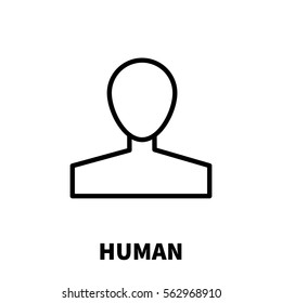 Human icon or logo in modern line style. High quality black outline pictogram for web site design and mobile apps. Vector illustration on a white background.