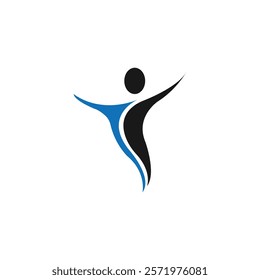 Human Icon Logo Vector - People Silhouette Design Symbolizing Fitness, Wellness, Leadership, Success, Health, Personal Development, Gym, Motivation, Active Lifestyle, Business Branding, and Strength.