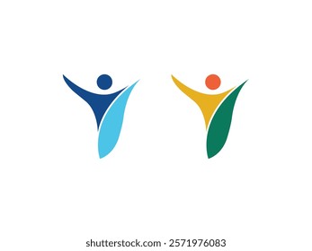 Human Icon Logo Vector - People Silhouette Design Symbolizing Fitness, Wellness, Leadership, Success, Health, Personal Development, Gym, Motivation, Active Lifestyle, Business Branding, and Strength.