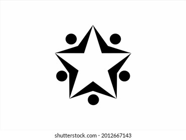 human icon making star shaped formation