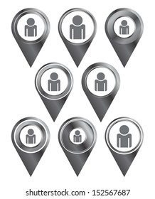 human icon map marker sign set