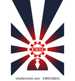 Human icon and mind shining. Idea generator. Thinking process metaphor