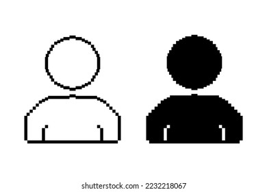 Estilo de arte de píxeles de iconos humanos. Ilustración del vector
