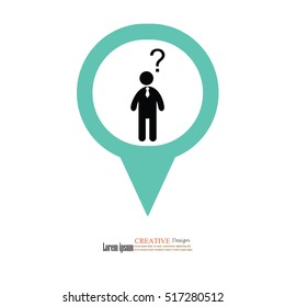 Human icon.man with question mark sign.man confused. vector illustration.