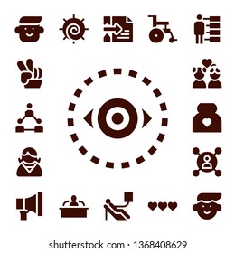 human icon set. 17 filled human icons.  Collection Of - Avatar, Peace, Teamwork, Vision, Employee, Couple, Pregnancy, User, Promotion, Chakra, Interview, Hacker, Blood donation