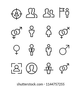 Human with icon set