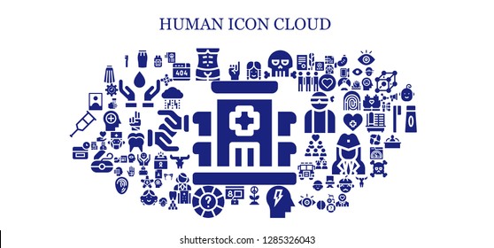  human icon set. 93 filled human icons. Simple modern icons about  - Hospital, Promise, Skirt, Human body, Girl, Skull, Peace, Mind, Profile, Help, Anti age, Influencer, Blood