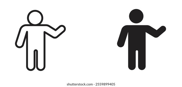Human Icon set in black color for ui designs