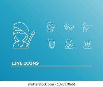 Human icon set and judge with artist, sorcerer and monkey. Justice related human icon vector for web UI logo design.