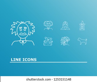 Human icon set and teddy bear with witch, puppy and nurse. Wizard related human icon vector for web UI logo design.