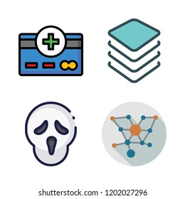 human icon set. vector set about scream, credit card, molecules and cpu icons set.