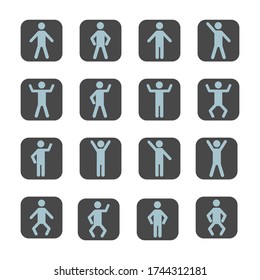 human icon set, white color background