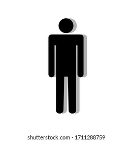 human icon with shadow, avatar, emblem vector illustration
