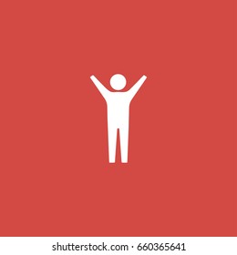 human icon. sign design. red background