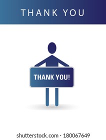 Human Icon thank you for design presentation. Graphic vector illustration.