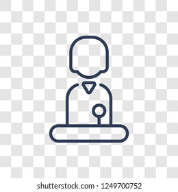 Human icon. Trendy linear Human logo concept on transparent background from Political collection