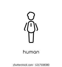 human icon. Trendy modern flat linear vector human icon on white background from thin line collection, outline vector illustration