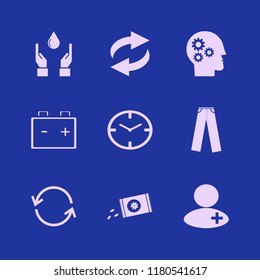 human icon. human vector icons set doctor, car battery, gear head and sowing seeds