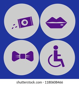 human icon. human vector icons set disabled sign, black bow tie, sowing seeds and lips