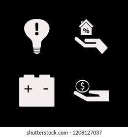 human icon. human vector icons set attention sign bulb, money hand, car battery and hand house