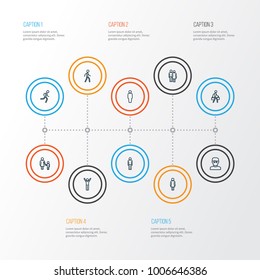 Human icons line style set with man, rejoicing, user and other man elements. Isolated vector illustration human icons.