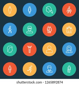 Human icons line style set with client, female, human and other female elements. Isolated vector illustration human icons.