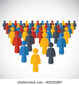 Human icons on the white. Human connection. Abstract human crowd 