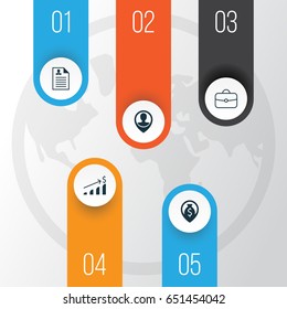 Human Icons Set. Collection Of Briefcase, Employee Location, Successful Investment And Other Elements. Also Includes Symbols Such As Resume, Cash, Growth.