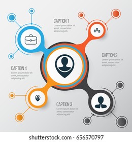 Human Icons Set. Collection Of Briefcase, Employee Location, Money Navigation And Other Elements. Also Includes Symbols Such As Male, Stacked, Coins.
