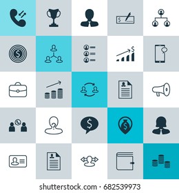 Human Icons Set. Collection Of Call, Goal, Messaging And Other Elements. Also Includes Symbols Such As Trophy, Increase, Application.