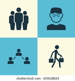Human Icons Set. Collection Of Delivery Person, Network, Group And Other Elements. Also Includes Symbols Such As Person, Social, Smart.