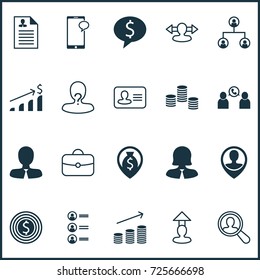 Human Icons Set. Collection Of Find Employee, Curriculum Vitae, Increase And Other Elements. Also Includes Symbols Such As Job, Discussion, Pin.