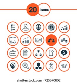Human Icons Set. Collection Of Increase, Manager, Destination And Other Elements. Also Includes Symbols Such As Candidate, Personal, Dollar.