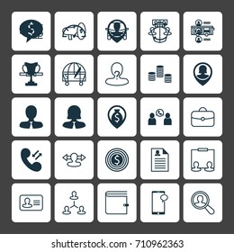 Human Icons Set. Collection Of Job Applicants, Call, Money And Other Elements. Also Includes Symbols Such As Female, Application, Resume.