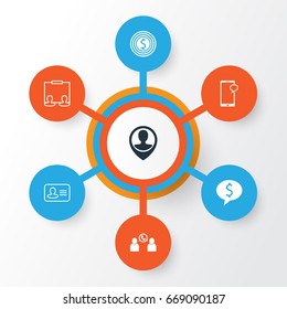 Human Icons Set. Collection Of Messaging, Publicity, Personal Badge And Other Elements. Also Includes Symbols Such As Phone, Mobile, User.